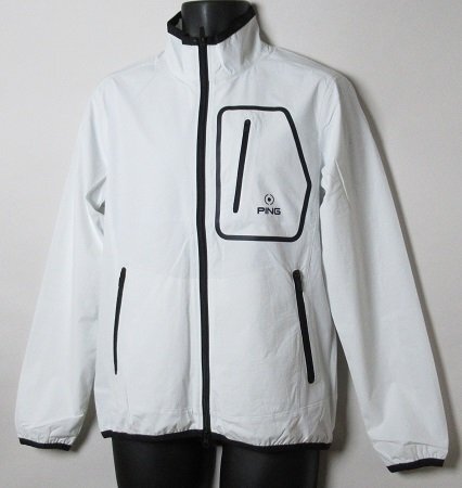 新品 ピン/PING ゴルフ　ストレッチ 総裏メッシュ 長袖ブルゾン 定価20900円/Mサイズ/621-1220007/ホワイト