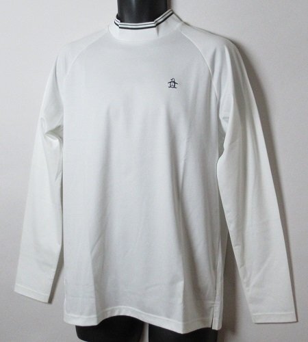 新品 マンシングウェア ゴルフ　ストレッチ モックネック長袖シャツ 定価14300円/LLサイズ/MGMWJB02/ホワイト