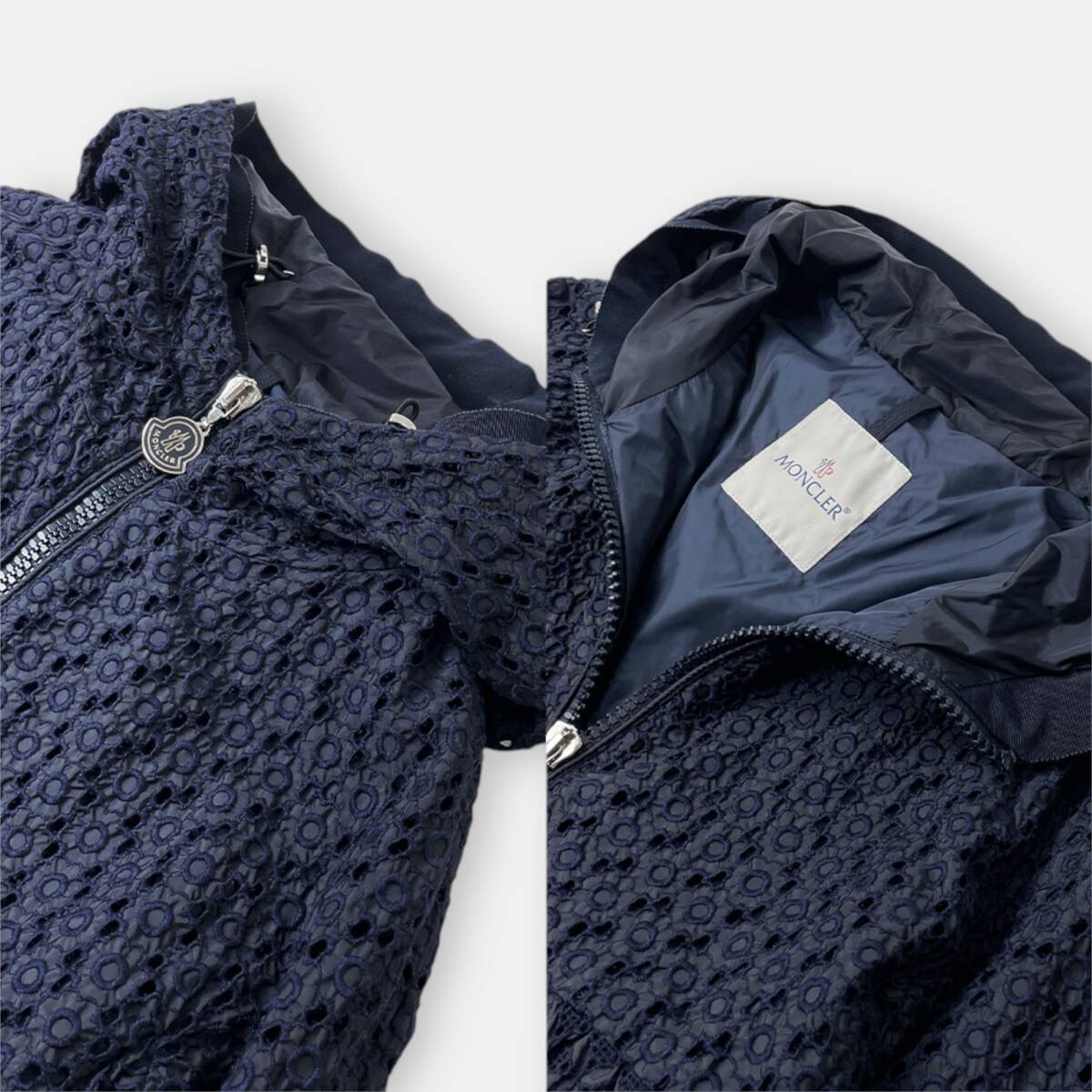 MONCLER モンクレール ETAIN エタン 刺繍 ナイロンジャケット 紺 MONCLER モンクレール ETAIN エタン 刺繍 ナイロンジャケット 紺