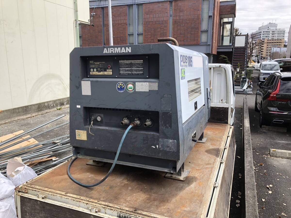 ☆名古屋発 AIRMAN エアーマン 北越工業 エンジンコンプレッサー PDS185 AC ☆