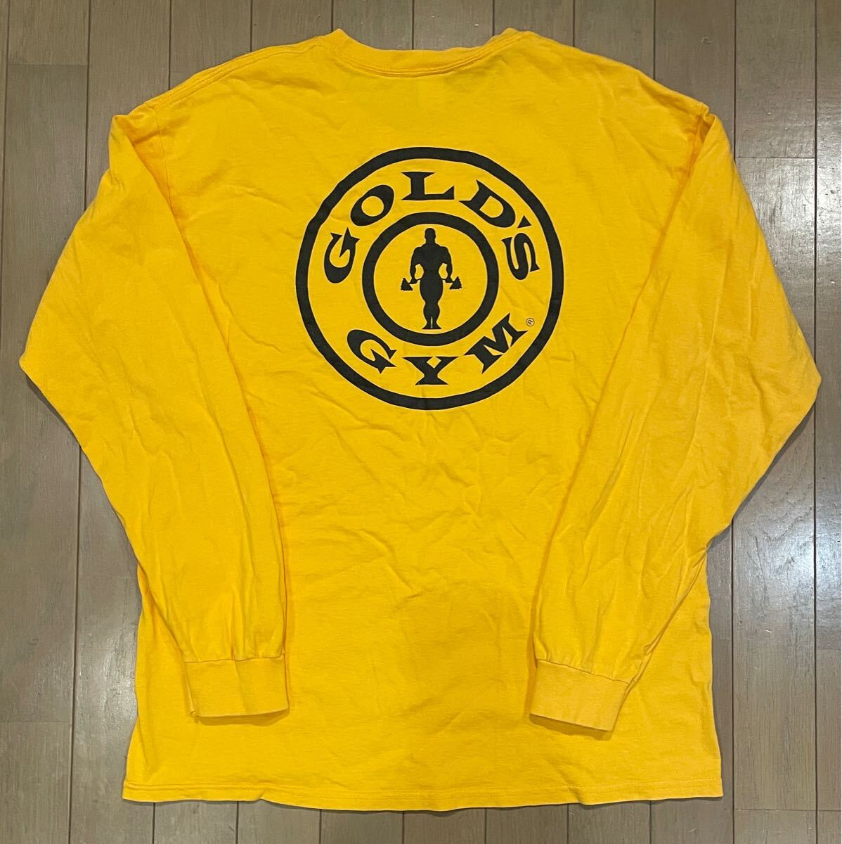  America производства GOLD'S GYM Gold Jim длинный футболка спорт Jim кемпинг тренировка America american стиль Vintage б/у одежда 