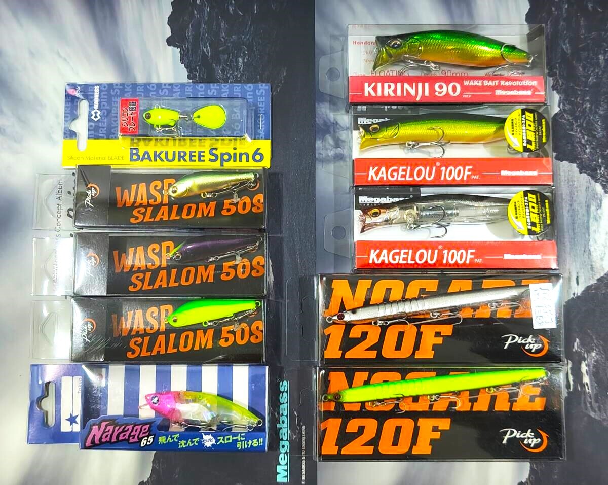 特価10点 カゲロウ 100F 新品 キリンジ ナレージ ノガレ 120F ワスプスラローム 50S バクリースピン 6g メガバス バチ抜け マイクロベイト