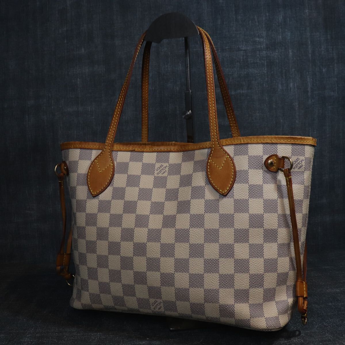 １円スタート ルイヴィトン ネヴァーフルPM ダミエ アズール トートバッグ N51110 LOUIS VUITTON 1スタ