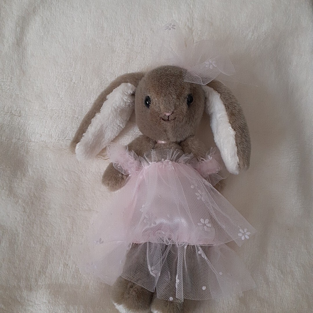 ハンドメイド、ドレスを着たウサギ