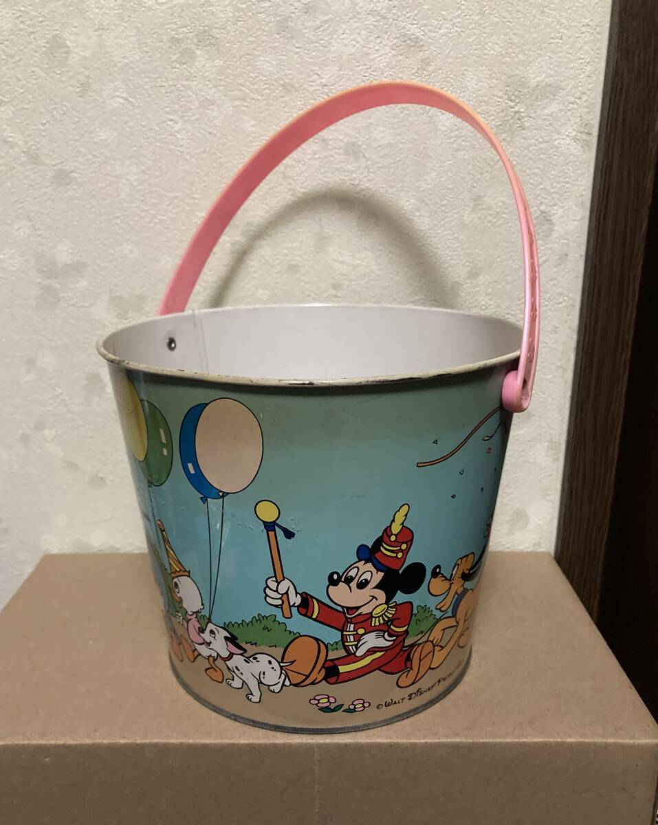 ☆デッドストック品☆ ミウラ製　三浦　昭和レトロ　おもちゃ　玩具　当時物　ディズニー　ミッキーマウス　バケツ　ブリキ　ビンテージ！