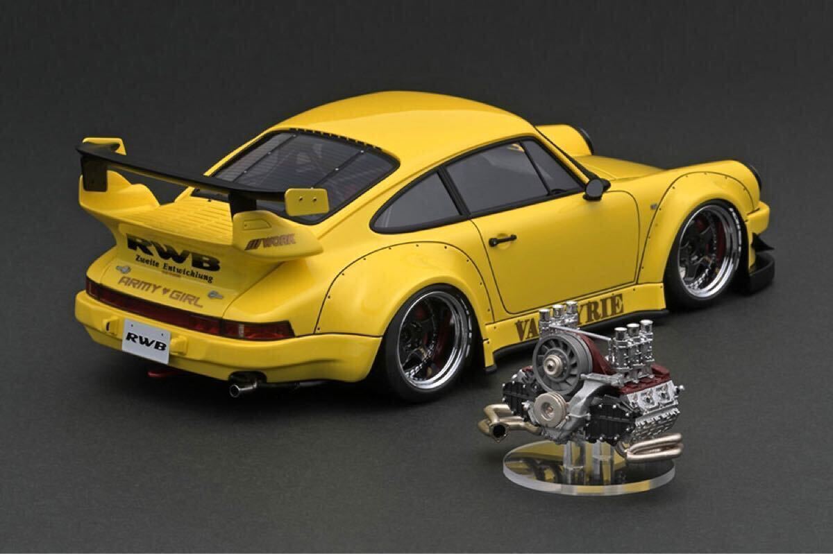 [新品 未開封] WEB限定 IG2482 1/18 RWB 930 Yellow With Engine : ignition model イグニッションモデル Porsche ポルシェ 911 M64 Engine