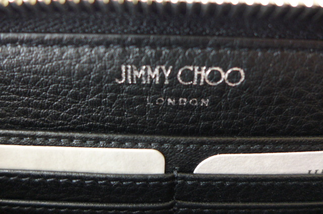  новый товар быстрое решение стандартный товар JIMMY CHOO Jimmy Choo кожа en Boss Logo раунд Zip длинный кошелек BETTINA черный 