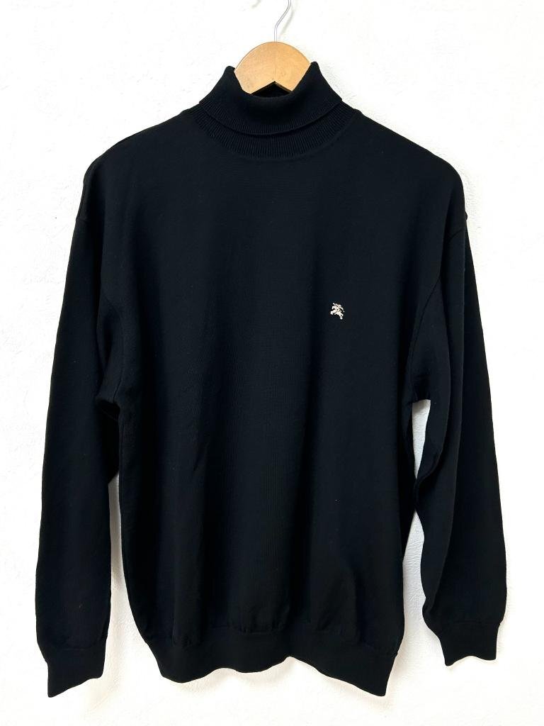 【送料込】BURBERRY GOLF　バーバリーゴルフ　ニット　【メンズ】Lサイズ　ブラック　羊毛100％　スポーツ　ゴルフ　おしゃれ　6448405