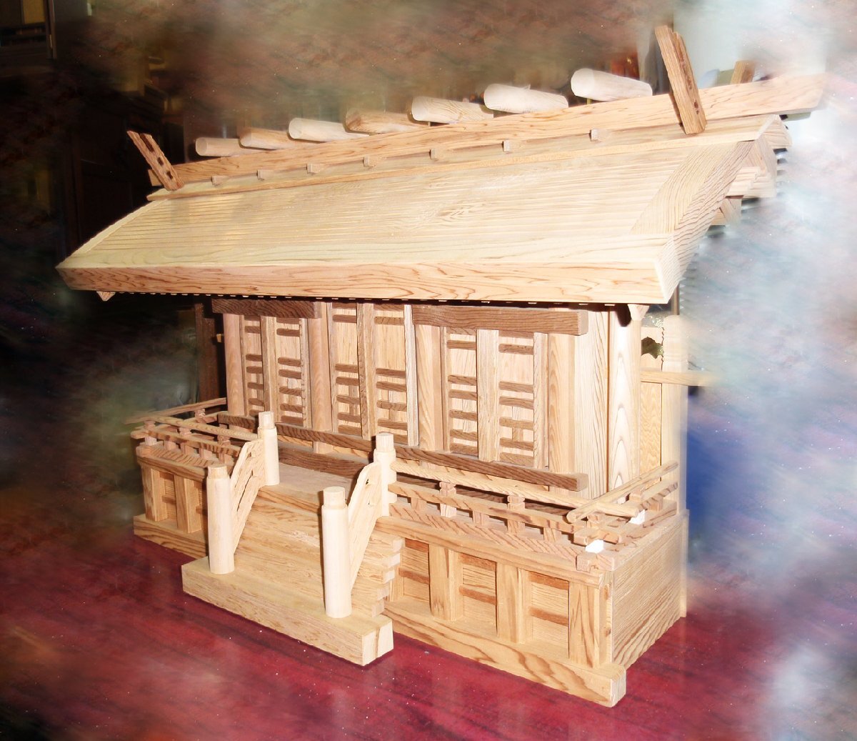 ◇25◇ ★値下★ ◆国産品 天然屋久杉 無垢材 三社宮 太鼓屋根 2尺5寸 純東京製品 裏けんどん 仕掛品【信頼のヤフオク！実績２５年】☆