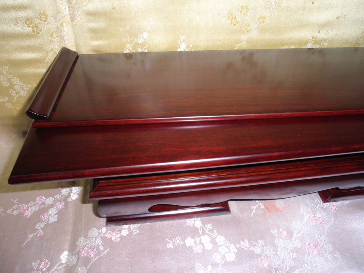 ◇25◇ 紫檀 ほぼ無垢 卓 1尺4寸(43cm)上面は突板貼 ゲス板分離式 前卓 新品未使用【信頼のヤフオク!実績25年】☆
