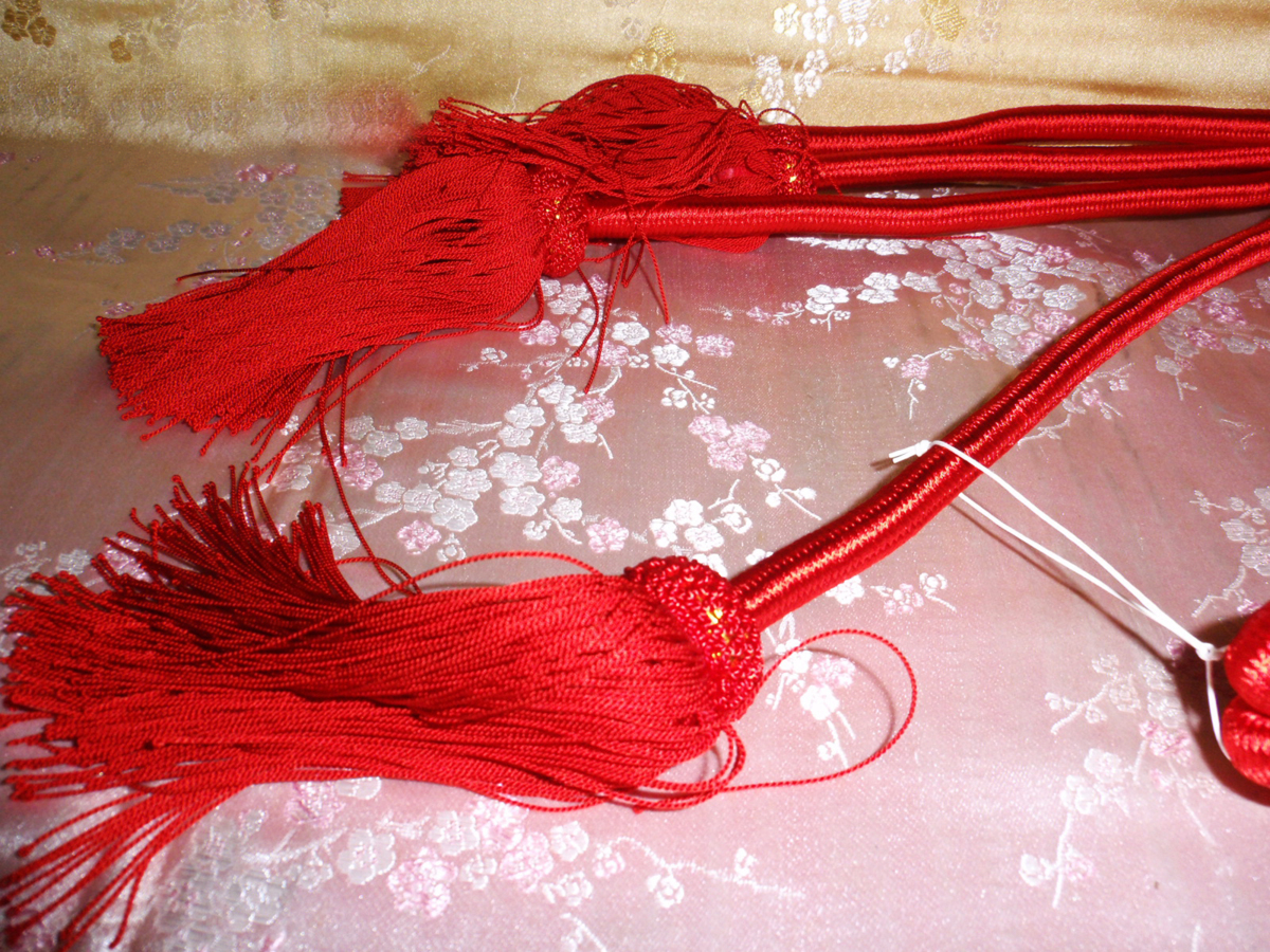 ◇25◇☆京都製 妙鉢紐 半双分 ◇人絹房+ヘタ+皮紐付 極上品 ◇25◇☆京都製 妙鉢紐 半双分 ◇人絹房+ヘタ+皮紐付 極上品
