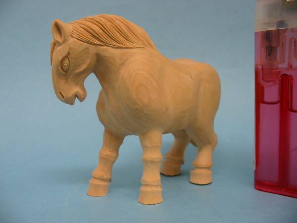 ◇25◇ 柘植材 十二支 午 うま 置物 限定製作品 新品未使用【信頼のヤフオク！実績２５年】☆