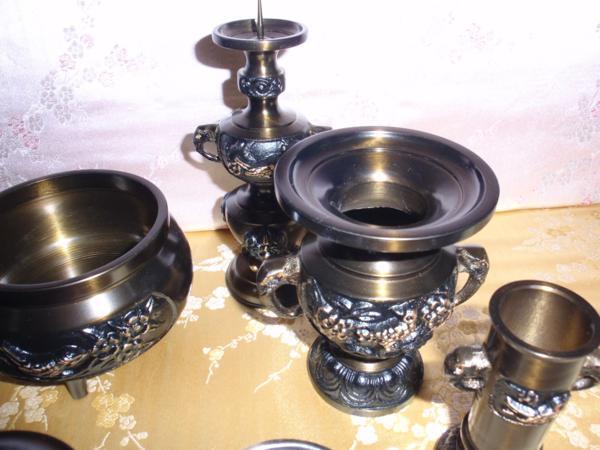 ◇25◇ 花鳥型11具足3.5寸セット仏具☆鍋長色 新品未使用 ◇25◇ 花鳥型11具足3.5寸セット仏具☆鍋長色 新品未使用