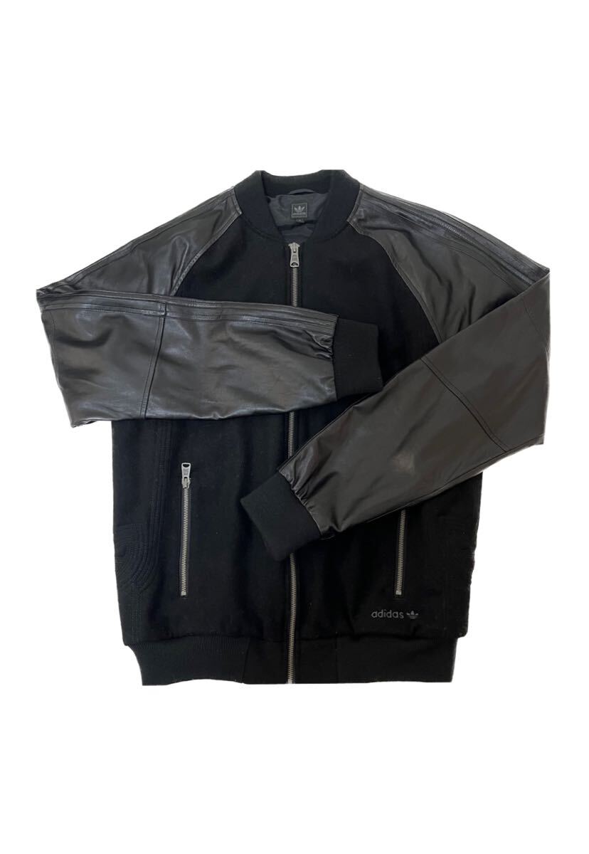 FN-241226-45 adidasoriginals アディダスオリジナルス　レザー袖 ジャケット　O ブラック