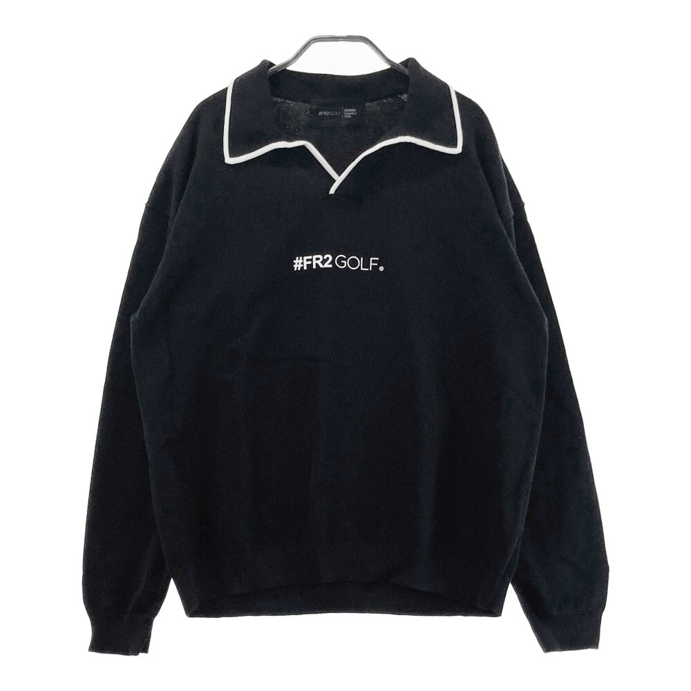 FR2 GOLF エフアールツーゴルフ ; 襟付き 長袖ニットTシャツ ブラック系 M [240101341440] ゴルフウェア メンズ