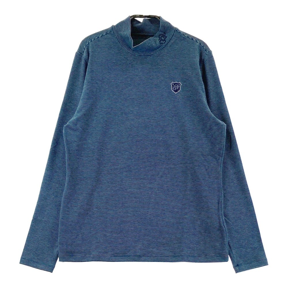【新品】ZOY ゾーイ 071644025 2024年 長袖ハイネックTシャツ ボーダー ブルー系 38 [240101345136] ゴルフウェア レディース