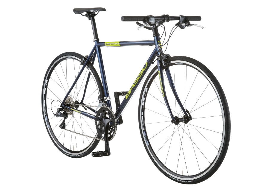 31%OFF 送料込 25年 BASSO バッソ LESMO レスモ CLARIS クラリス クロモリフラットバーロード 540mm 170-185cm ネイビー