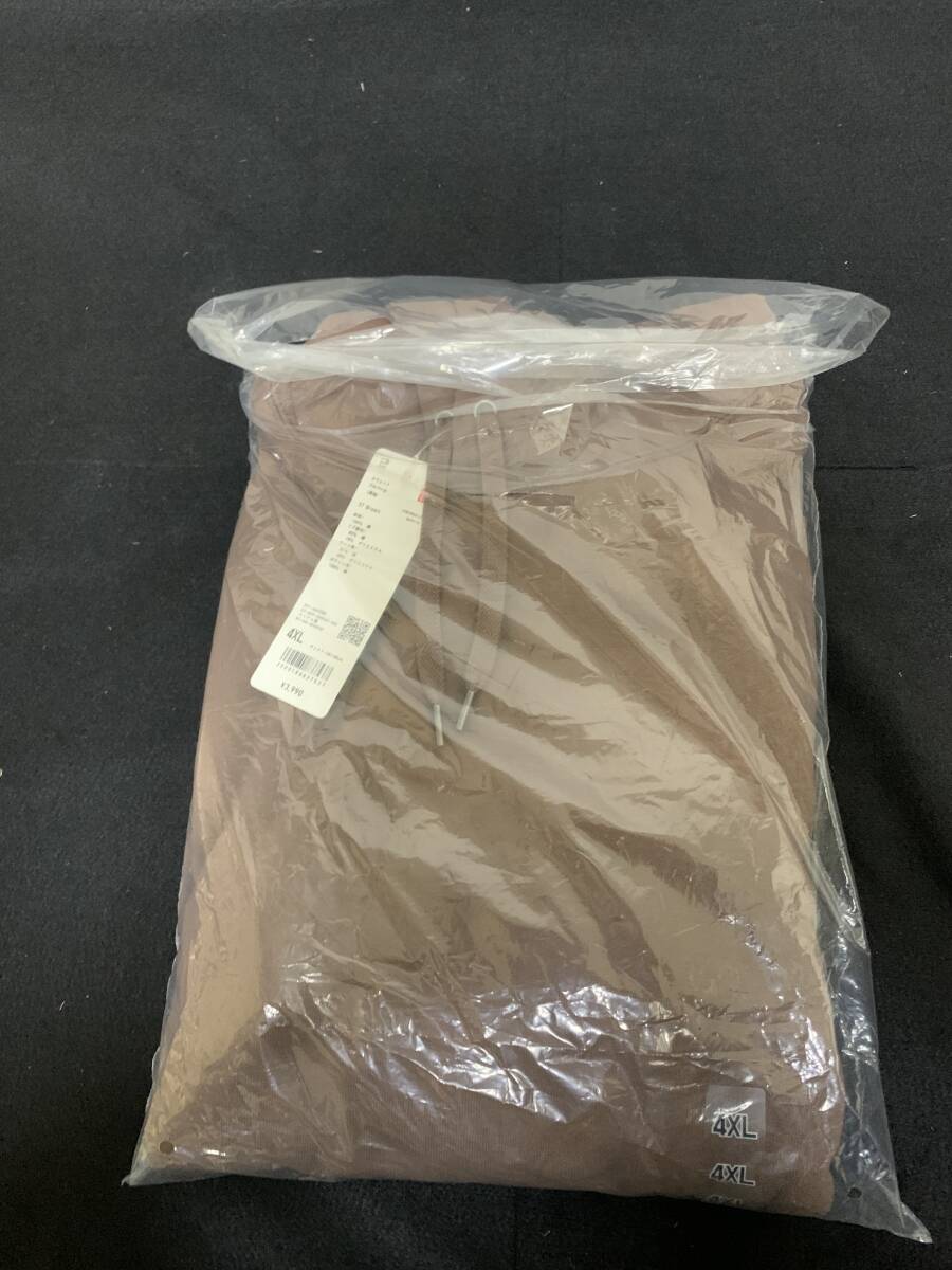 送料無料 新品 未開封 オンライン限定 ユニクロ スウェットプルパーカ ブラウン 4XL プルオーバー スウェットプルパーカー スエット