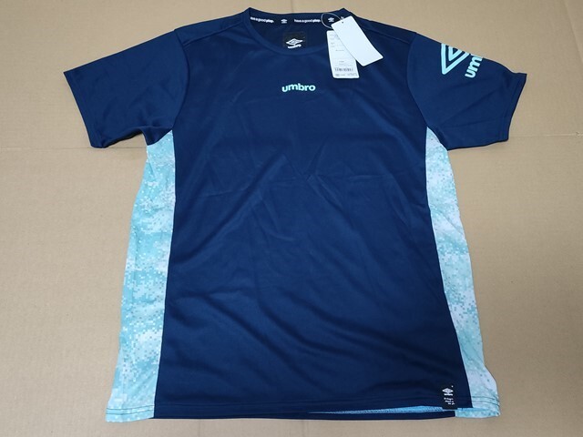 古着 大きめサイズ O 未使用 [umbro アンブロ デサント トレーニングウェア スポーツ Tシャツ UCS7652 紺 速乾