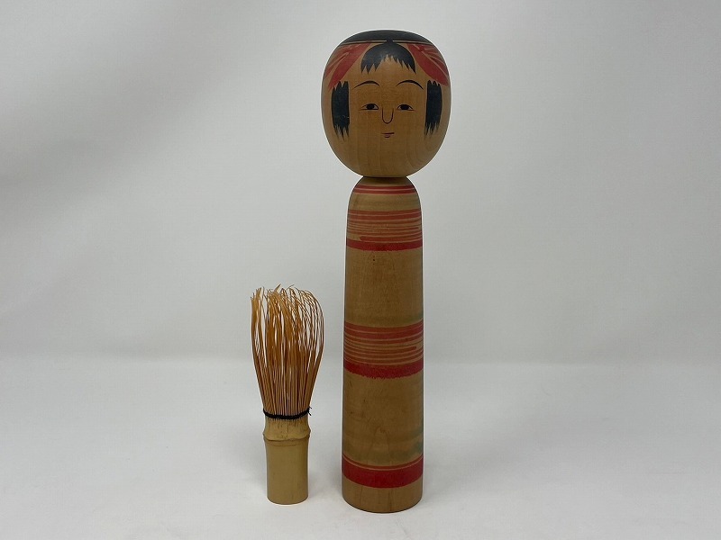 24 土湯系 二代目 佐久間虎吉 (1914-1985) 在銘 24㎝ 伝統こけし 民芸こけし こけし 伝統工芸 大正 明治 昭和