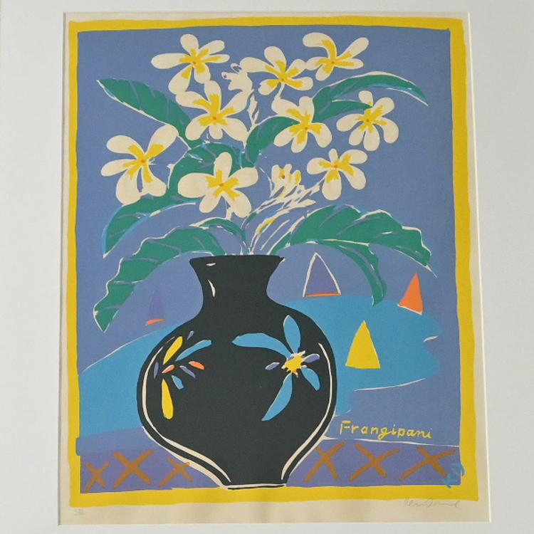 Ken Done “Frangipani” シルクスクリーンプリント 435/500 直筆