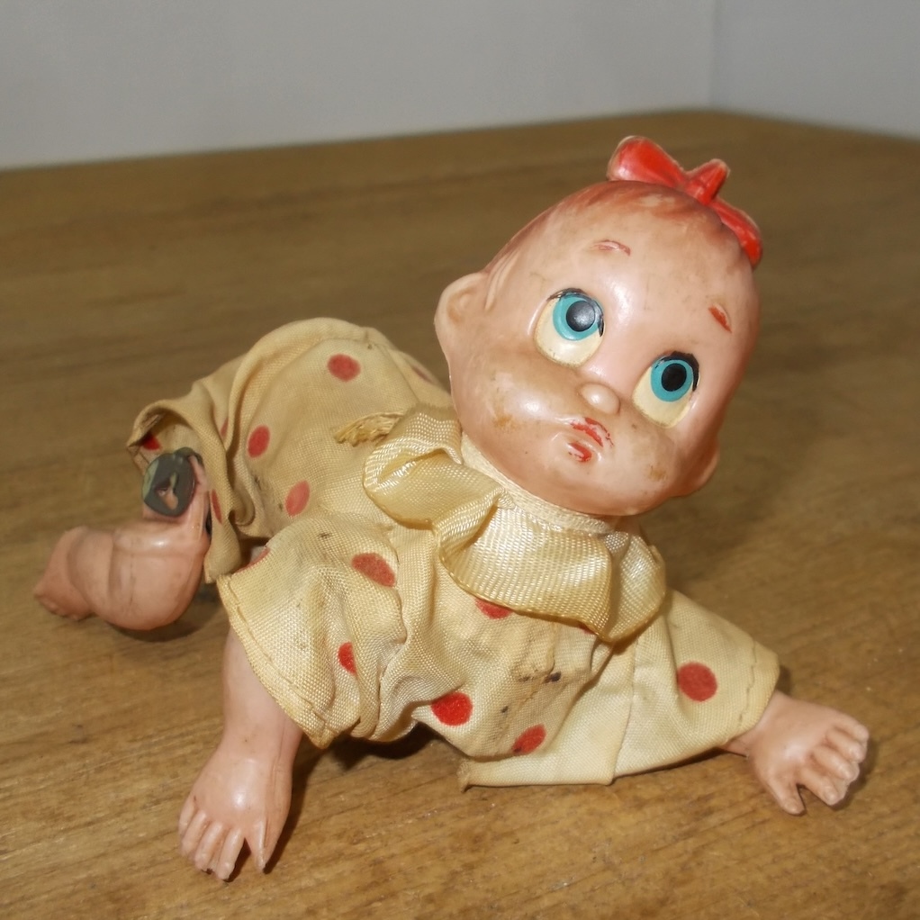 ☆古い昔のセルロイド赤ちゃん人形☆ゼンマイハイハイ人形 ☆古い昔のセルロイド赤ちゃん人形☆ゼンマイハイハイ人形