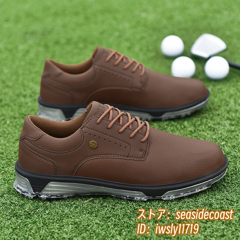 高質で安価 運動靴 ゴルフシューズ 新品◆メンズ スニーカー 25.0cm ブラウン 通気性 防滑撥水 耐磨 弾力性 強いグリップ スポーツシューズ フィット感 25.0cm