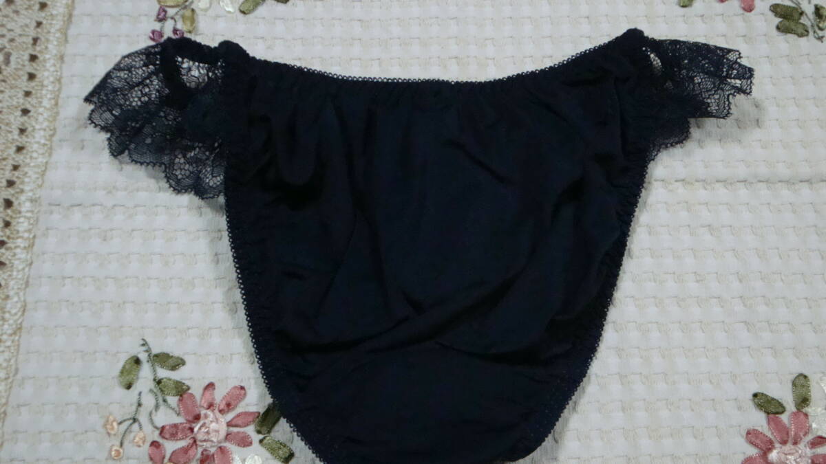 新品.ナルエー.Narue.ショーツ.サイド豪華立体フラワー.ビジュー.ネイビー.M_画像5