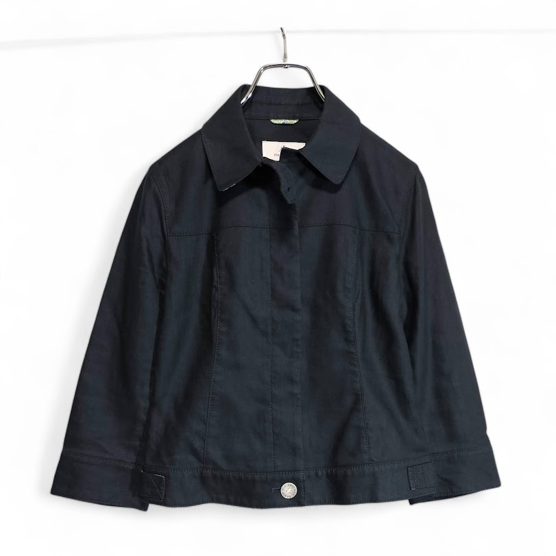 【1000円スタート】 OLD ENGLAND オールドイングランド ジャケット コットン 紺 36 花柄