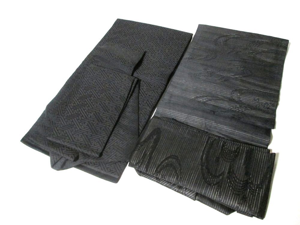【和小物】喪服用小物色々・帯・コート・帯揚げ・帯締め・草履バック・レース手提げ・他・38点セット!_画像3