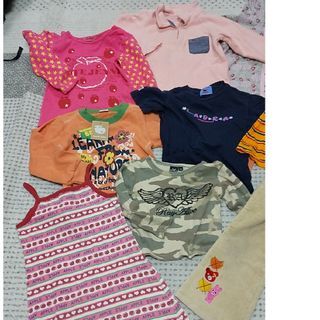 ① 女の子用 服 110 まとめ　９点セット　 JENNY　ミキハウス　ズボン　長袖　半袖　キャミワンピース　フード付き　未使用タグ付き含む_画像2