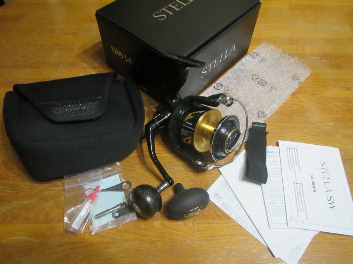 【中古美品】シマノ　１９ステラＳＷ１４０００ＸＧ＋夢屋カーボンハンドルノブ