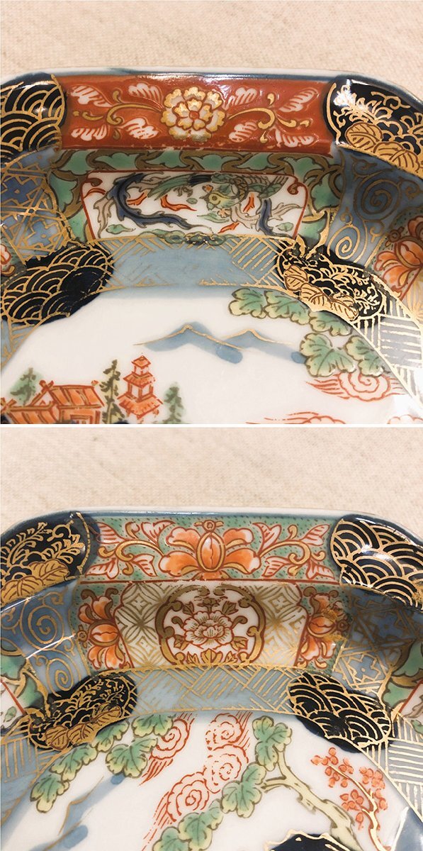 有田焼●創(chuàng)業(yè)160年 幸楽窯 復刻古伊萬里 錦色絵六角皿 14cm 5枚セット 和食器 お正月や慶事のおもてなしに 飾り皿としても 名古屋