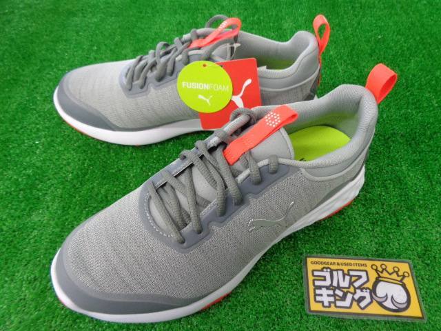 GK三好◆ 369【新品 26.5センチ】プーマ 377041◆フュージョン プロ ラバーソール スパイクレスシューズ◆グレー/シルバー/レッド◆