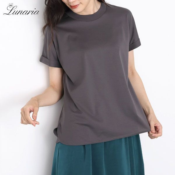 送料185円■ns658■▼ルナリア シルケット加工 ドルマン半袖Ｔシャツ L 8690円相当【シンオク】【クリックポスト発送】