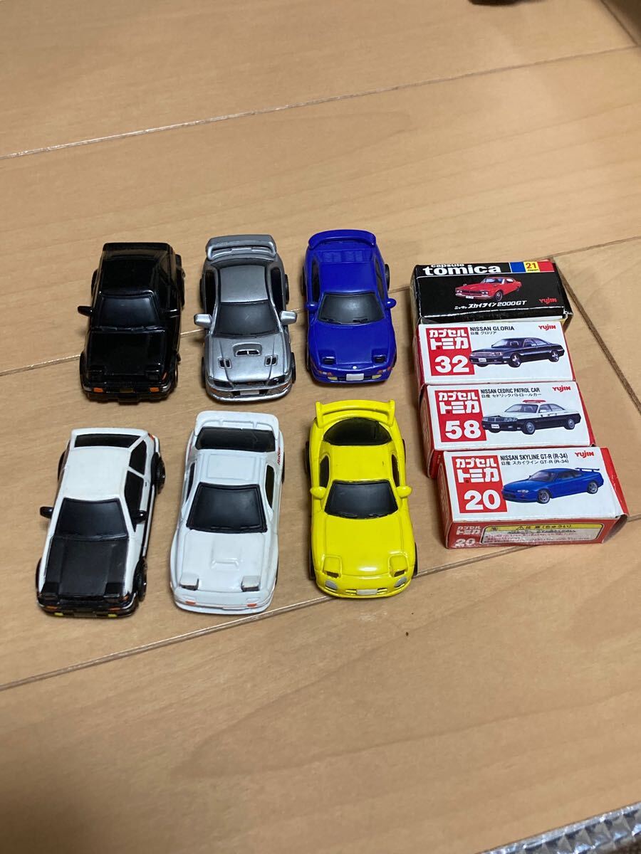頭文字Ｄ キーホルダー ミニカー 景品 ノベルティ RX7 AE86 FD 藤原とうふ トレノブラックリミテッド 限定品 絶版 藤原拓海 レビン 当時物