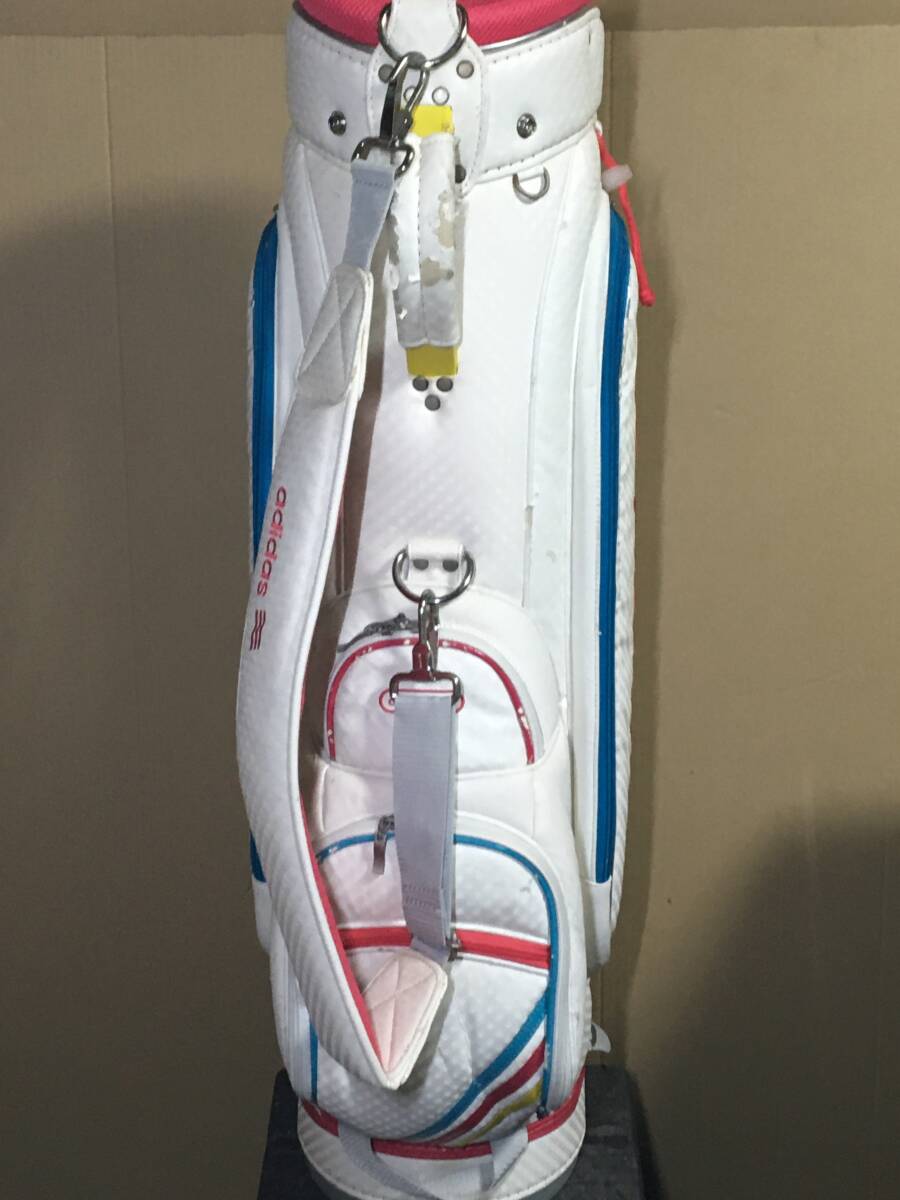 hcb-658 中古キャディバッグ アディダス adidas レディース ホワイト/ピンク フードカバーなし