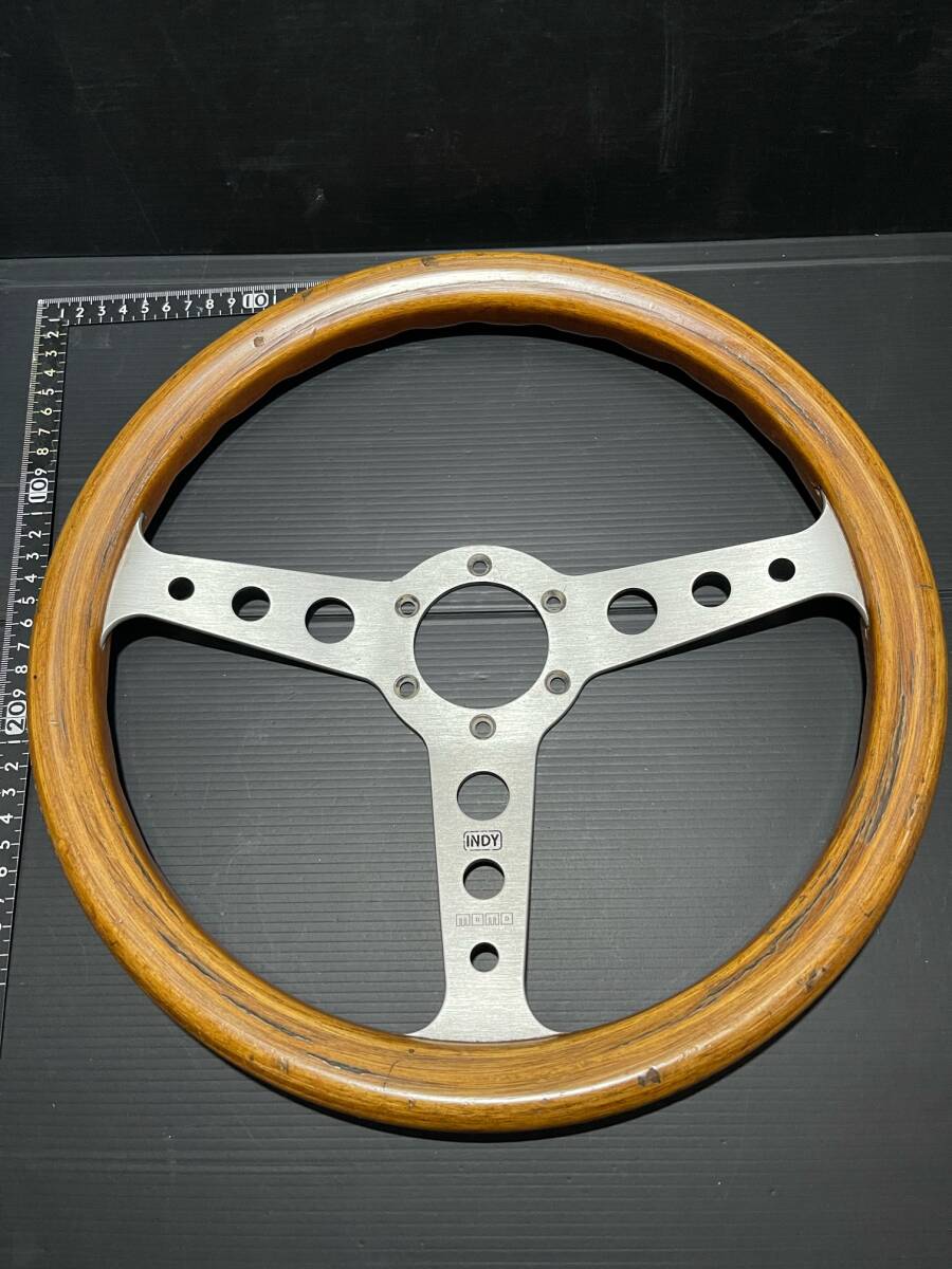 モモ INDI インディ ウッドステアリング 34.5パイ レストア品