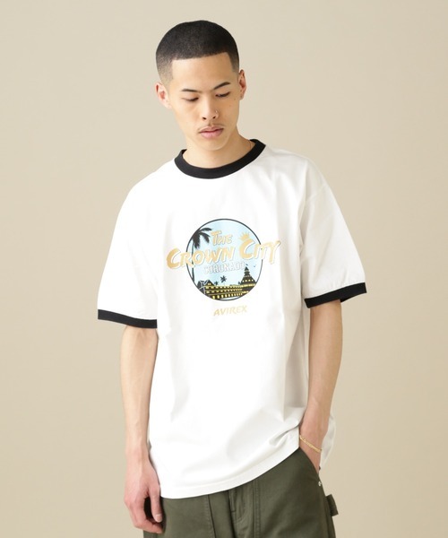 「AVIREX」 半袖Tシャツ LARGE ホワイト メンズ