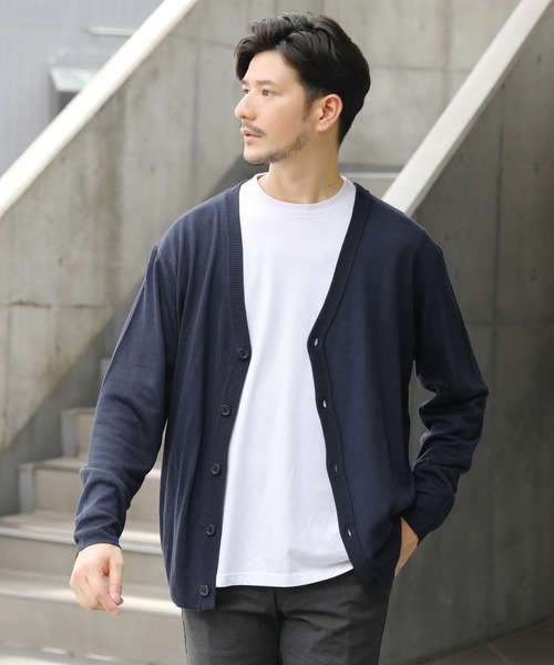 「LIL VENDARS」 「spu」ニットカーディガン L ネイビー メンズ