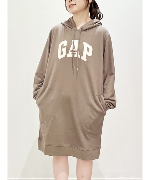 「GAP」 長袖ワンピース X-SMALL ライトブラウン レディース