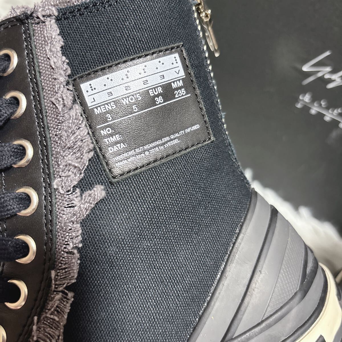 レア Yohji Yamamoto × XVESSEL CANVAS ZIP SNEAKER ヨウジ