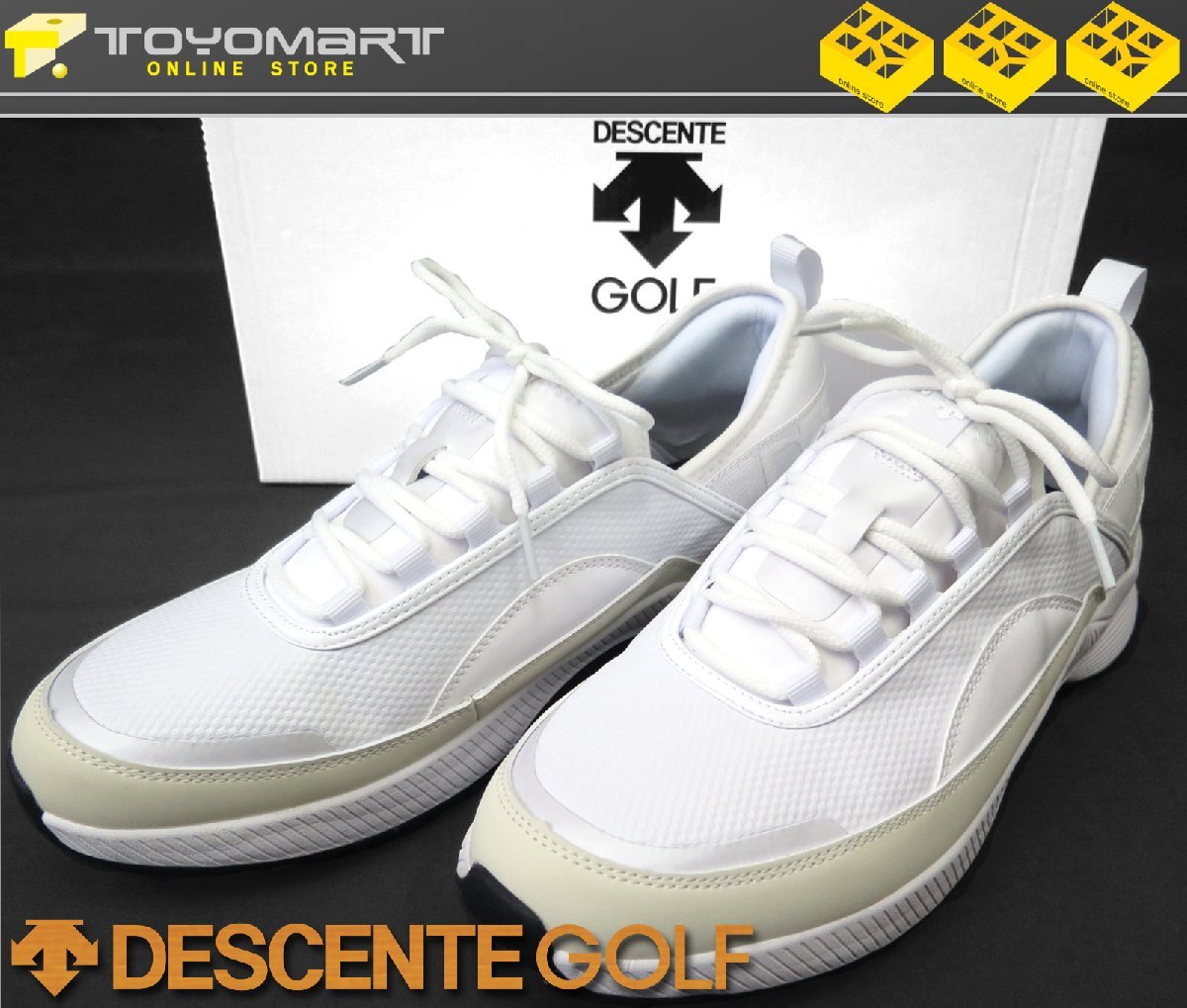 G209●DESCENTE GOLF デサントゴルフ●新品 【断熱効果 ガイナ 採用】 ソフトスパイク ゴルフシューズ ホワイト/25.5cm 定価27500円
