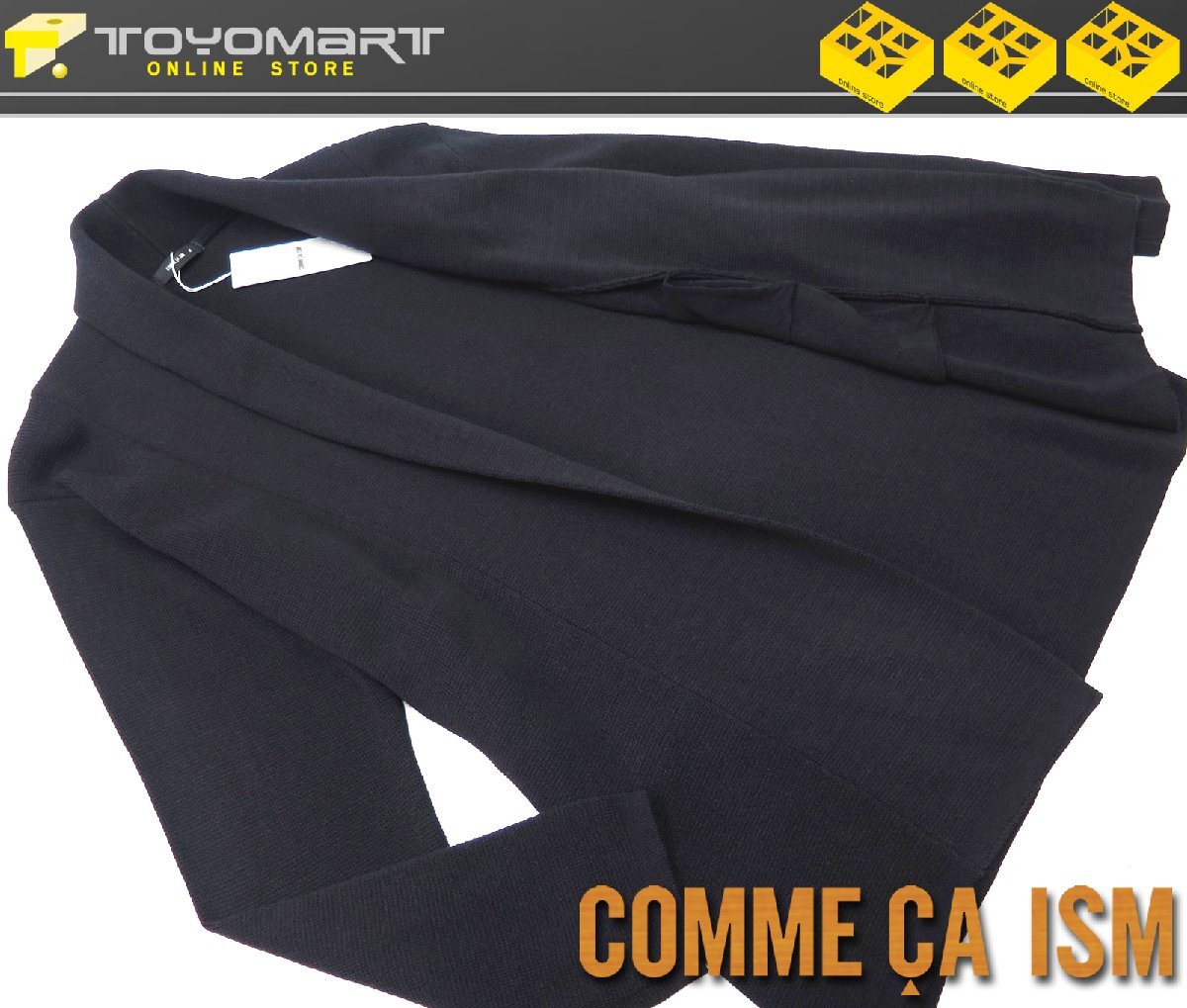 2048●コムサイズム COMME CA ISM●新品　KZ07　ミラノリブニュアンス羽織カーディガン　ネイビー/L　定価7590円