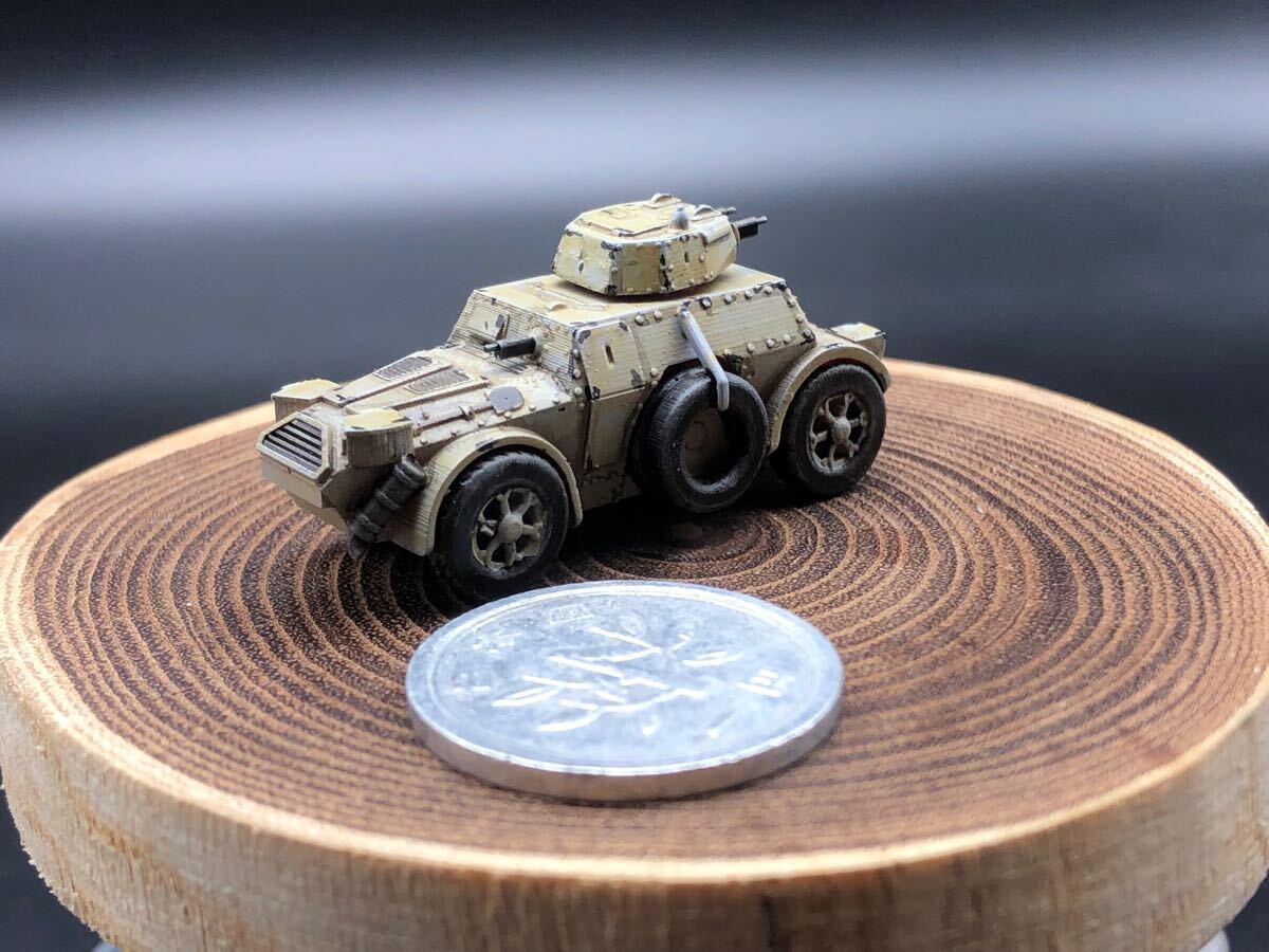 1/144 完成品　涂裝済　WW2イタリア軍 AB 40 裝甲車(chē) ワールドタンクミュージアム　250116