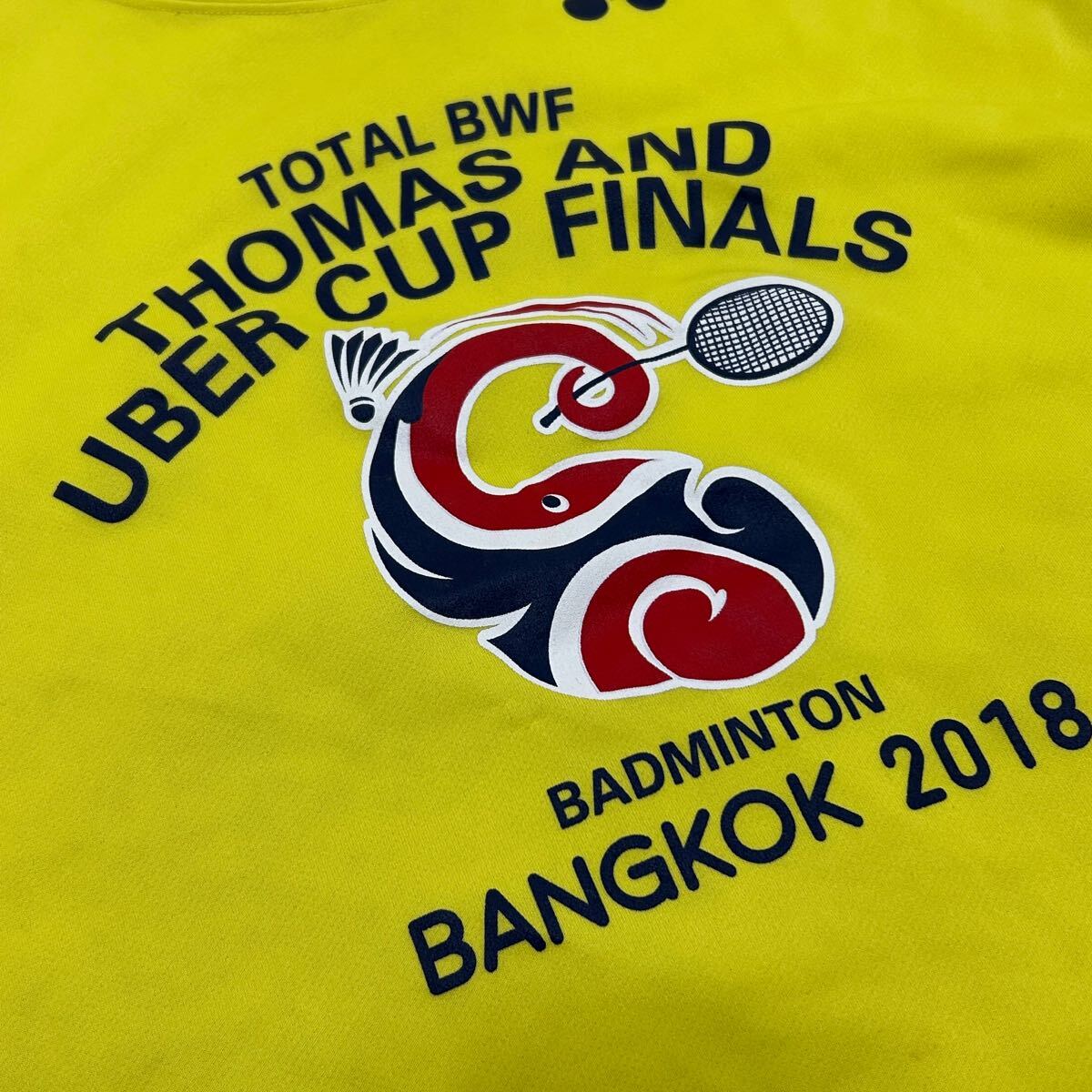 YT2808 YONEX ヨネックス バドミントン トマス杯ユーバー杯 2018 記念Tシャツ Mサイズ 半袖 イエロー タイ バンコク オフィシャル 吸汗速干