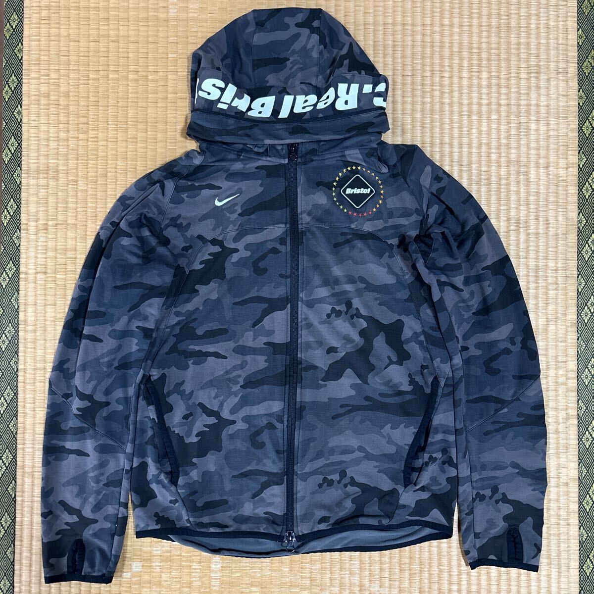 F.C.Real Bristol x NIKE コラボ フードロゴ カモフラージュ柄 ZIP パーカー M レア F.C.R.B. 迷彩 カモフラ ソフネット FCRB soph