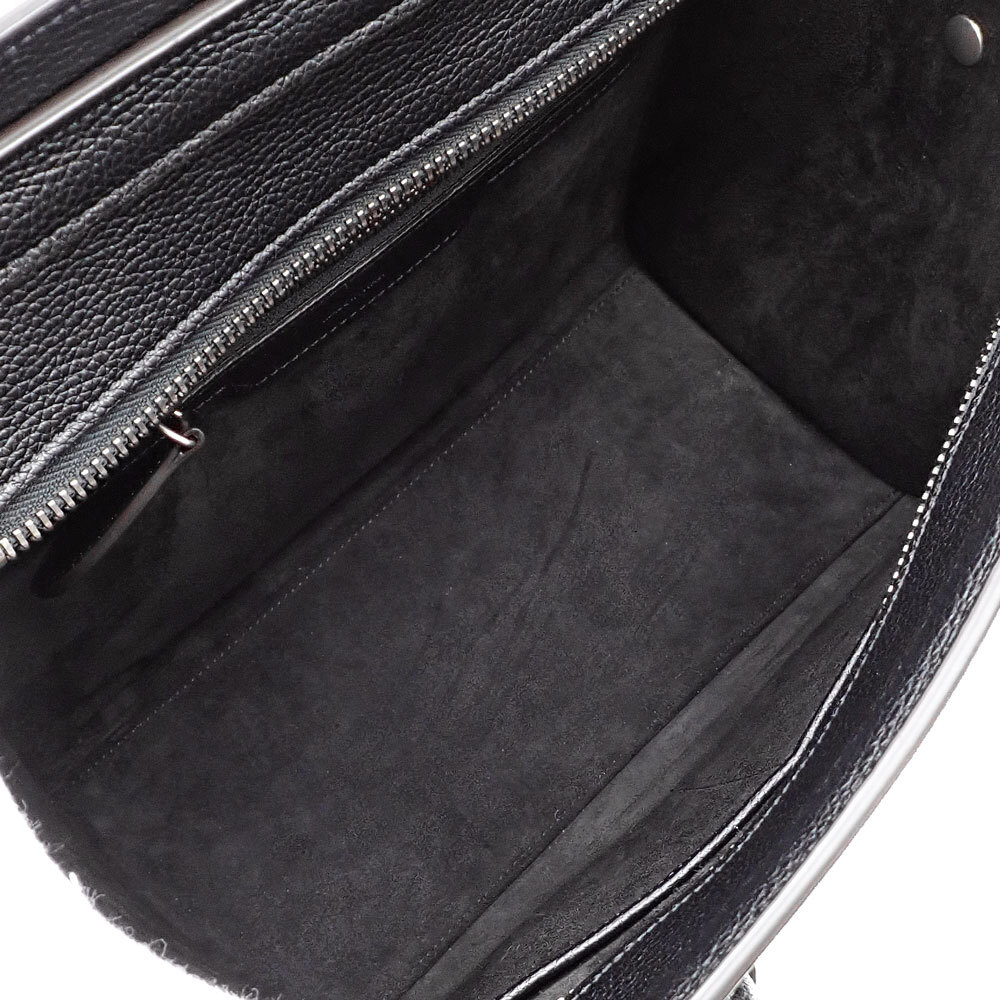 美品 CELINE セリーヌ ラゲージ マイクロショッパー ハンドバッグ 189793DRU ブラック シルバー金具 ドラムドカーフスキン