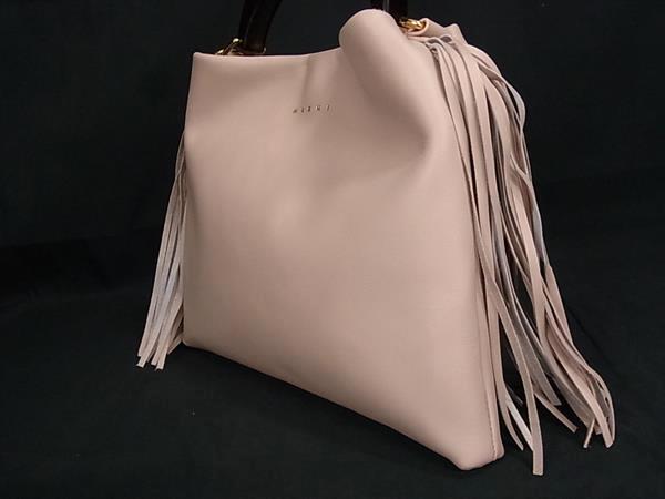 !_# новый товар # не использовался # MARNI Marni venetsia сигнал bo- кожа бахрома 2WAY ручная сумочка сумка на плечо розовый серия FF2896