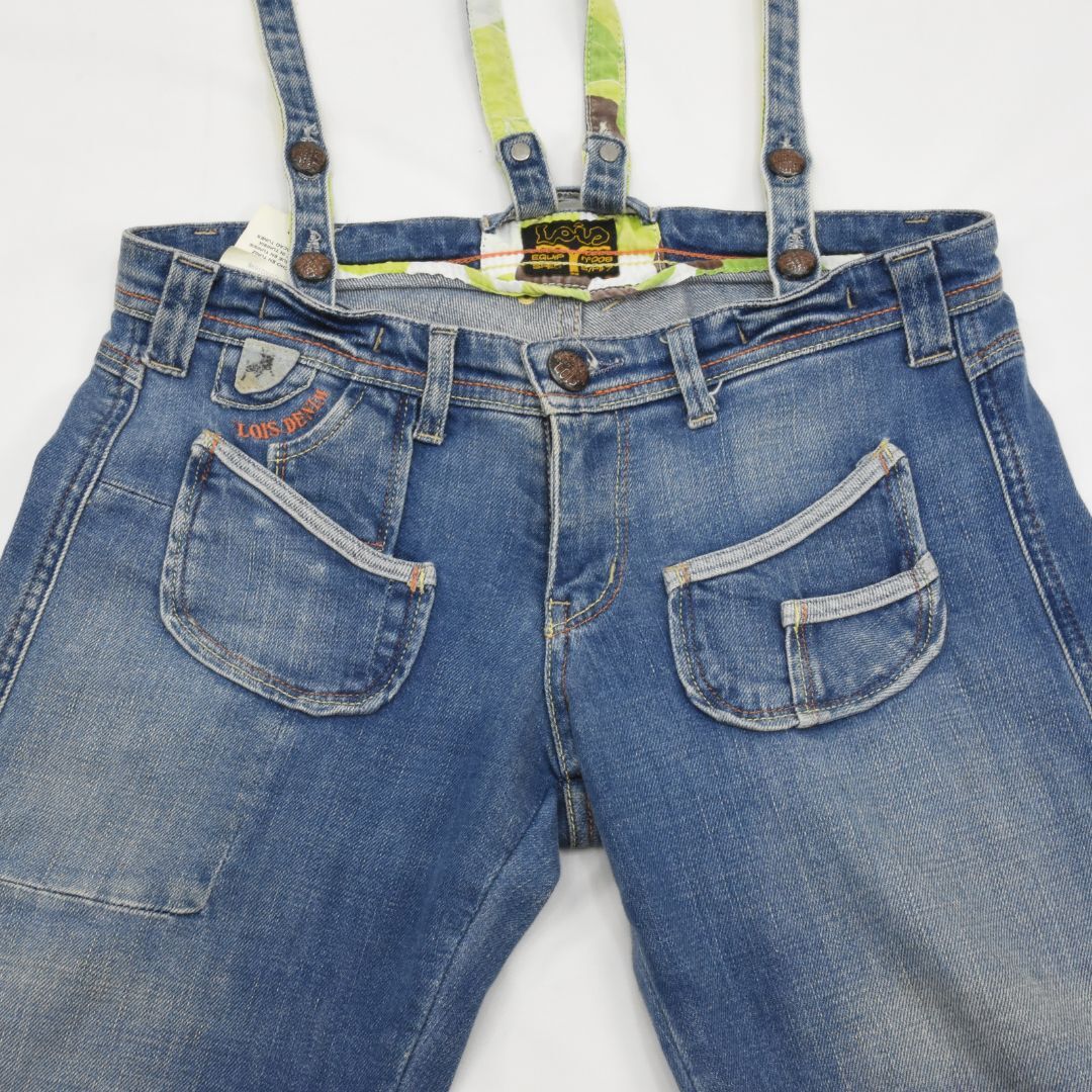 ロイスデニム◇ヴィンテージサスペンダーデニム◇サイズ28(W75cm)◇フレアパンツ◇LOIS DENIM_画像3